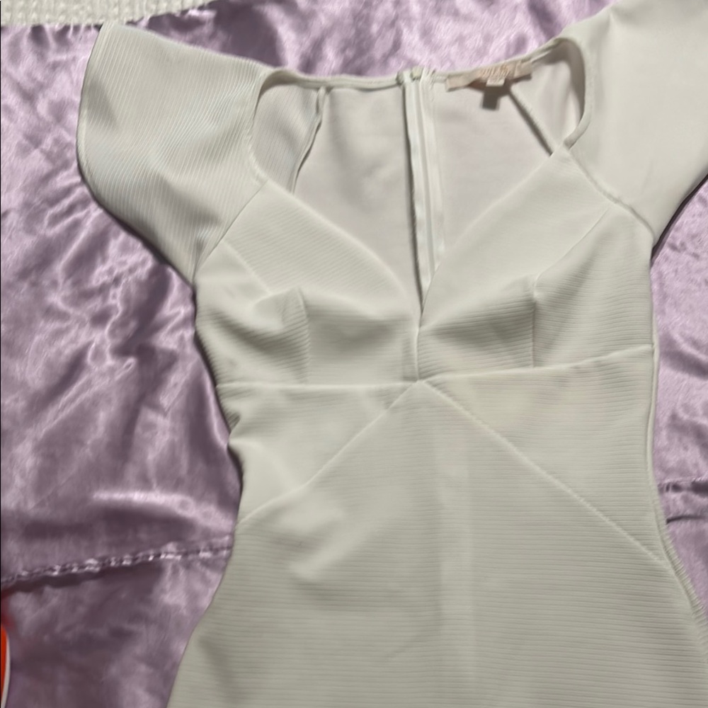 Guess White Off the Shoulder Sheath Dress